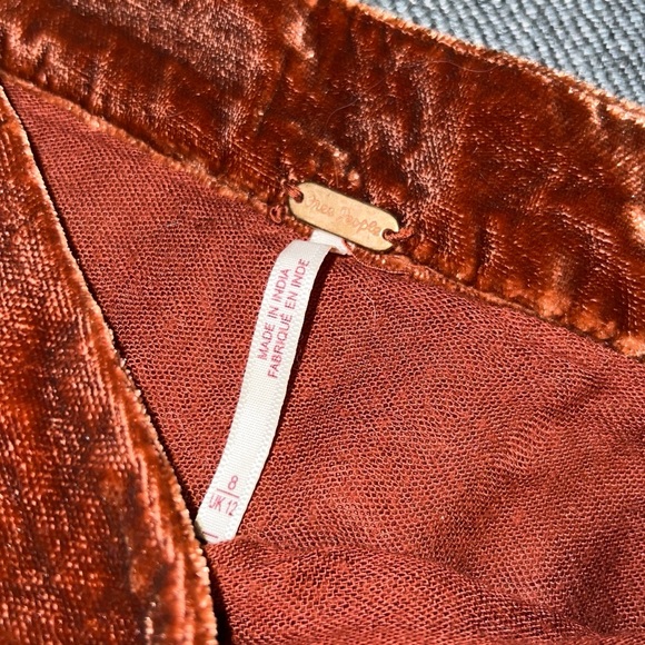 Free People Burnt Orange Velvet Skirt - Picture 3 of 3
